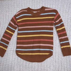 SO Burnt Orange Striped Sweater